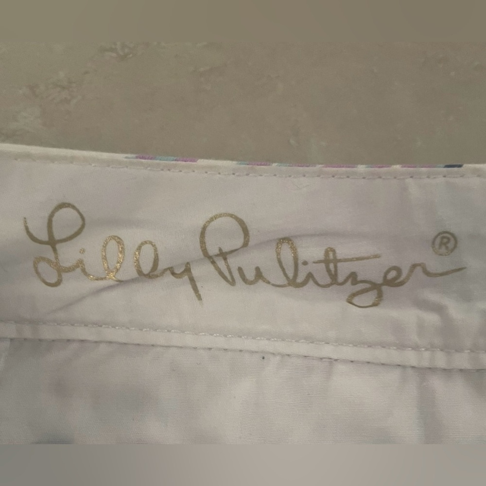 Lilly Pulitzer Shorts Size 6 Buttercup Multicolor Seashell Print Scalloped Hem - Picture 7 of 11